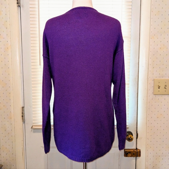 Vintage purple sequined silk angora sweater - Picture 4 of 5